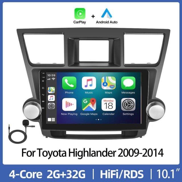 For Toyota Highlander Kluger 2009 2014 Android 12 carplay Car Stereo
