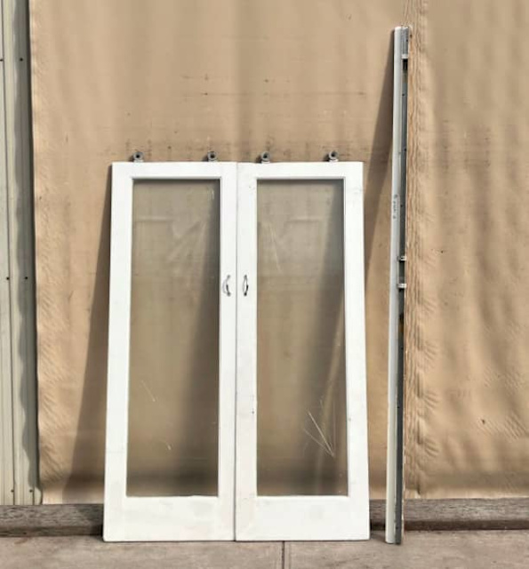 Internal Full Glass Double Sliding Doors 2015mm High x 1370mm Wide