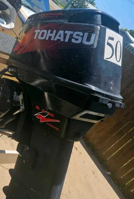 50hp Tohatsu outboard + steering/ control box & cables | Motorboats ...