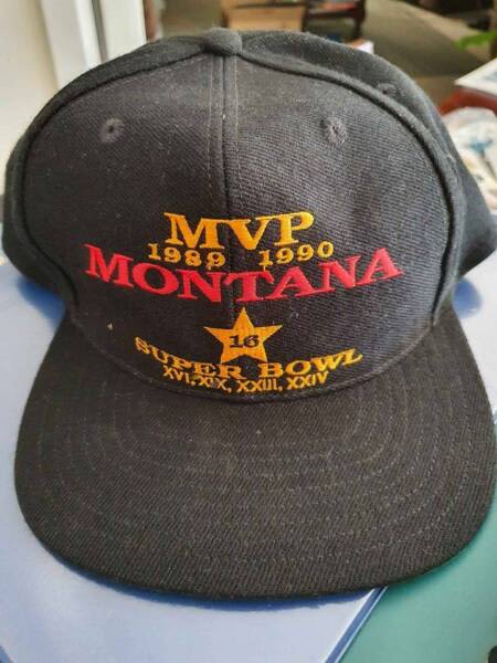 Vintage Joe Montana 16 Super Bowl MVP******1990 LA Gear Black Snapback ...