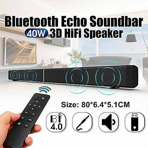 New 40W Home Theater Bluetooth Speaker Wired Stereo Soundbar with Remo