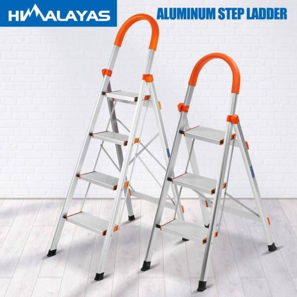 4 Step Ladder Multi Purpose Non Slip Light Weight Foldable Ladders