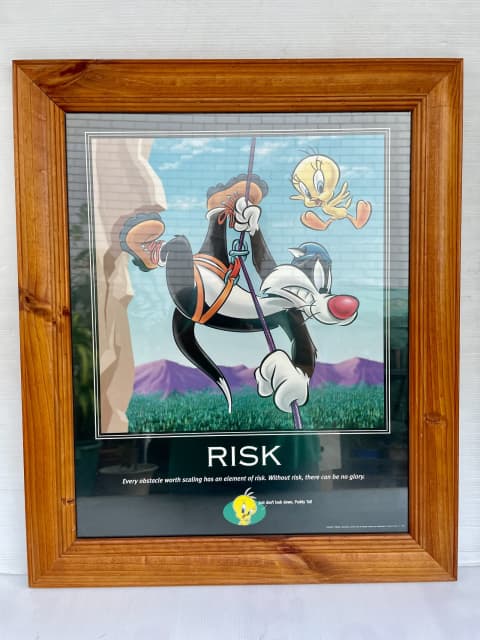 Vintage RARE Looney Tunes Motivational Framed Poster Print 1998 ...