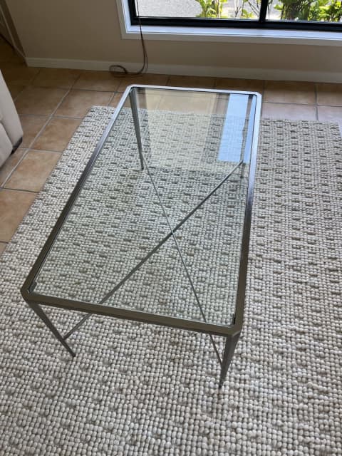 laura ashley glass coffee table