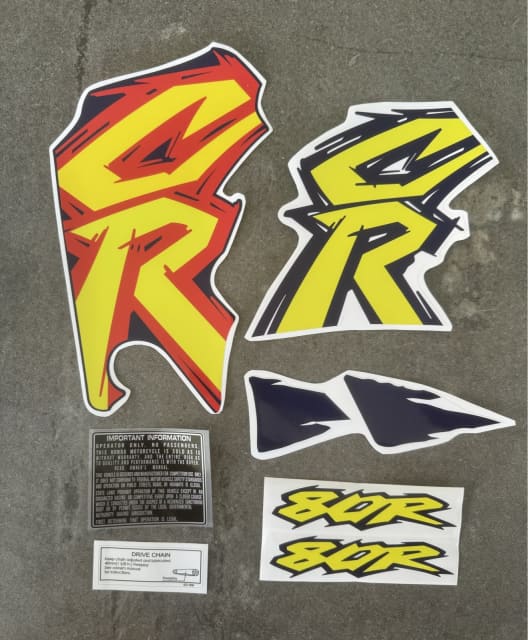 Honda 1995 CR80 Decal Set / Sticker Kit Motorcycle & Scooter Parts