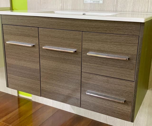 900mm wall hung vanity for bathroom in Ash Grey color with ceramic top