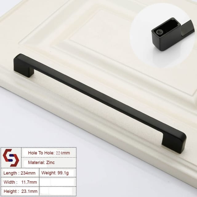 Zinc Kitchen Handles Drawer Bar Handle Pull black color h