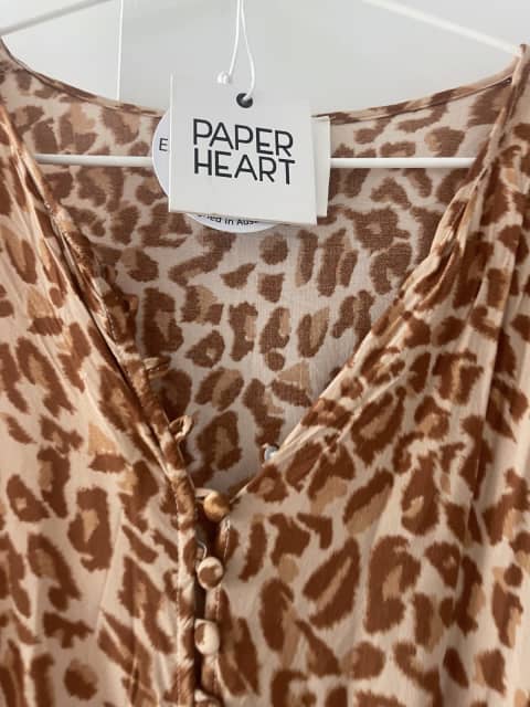 Paper heart leopard on sale dress