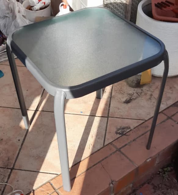 Frosted square glass topped side table A Buffets & Side Tables