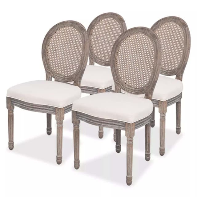 Dining Chairs 4 pcs Cream Fabric... Dining Chairs Gumtree Australia