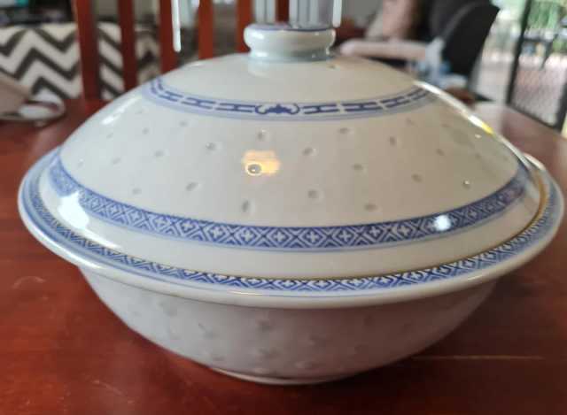 Vintage Chinese Rice Grain Lidded Soup Tureen Serving Bowl | Dinnerware ...