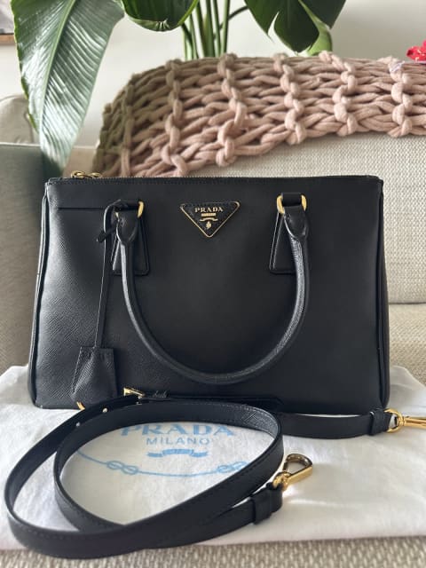 AUTHENTIC PRADA GALLERIA DOUBLE ZIP SAFFIANO LEATHER 2 WAY BLACK BAG | Bags  | Gumtree Australia Brisbane South East - Morningside | 1305812704