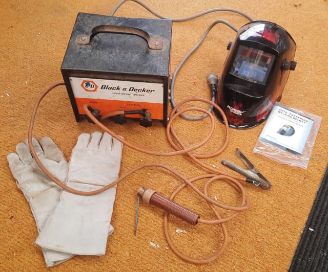 Antique Black & Decker TIG welder with helmet and gloves Other Tools