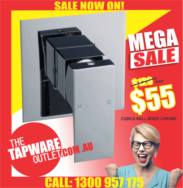 SHOWER BATH MIXER SQUARE CHROME FOR BATHROOM VANITY BASIN SINK SHOWER Building Materials in