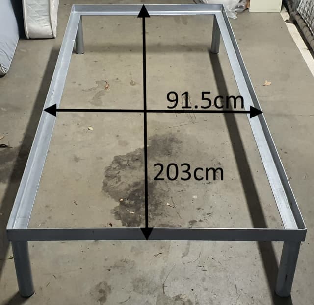 LONG single size (Split King) sturdy metal bed frame, without slat