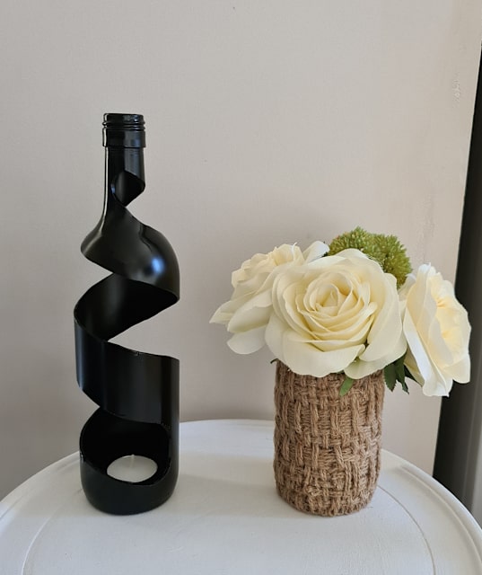 2 x Bottle candle holders, New, Handcrafted, great centerpieces