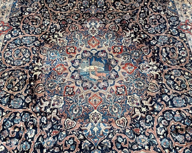 Large room size treasure design handmade Persian Kashmar rug 4x3m