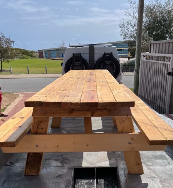 Picnic Tables made from a mixture of Rescued, Recycled & New Pine