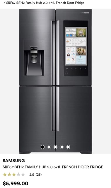 Samsung family hub 671l deals french door fridge freezer