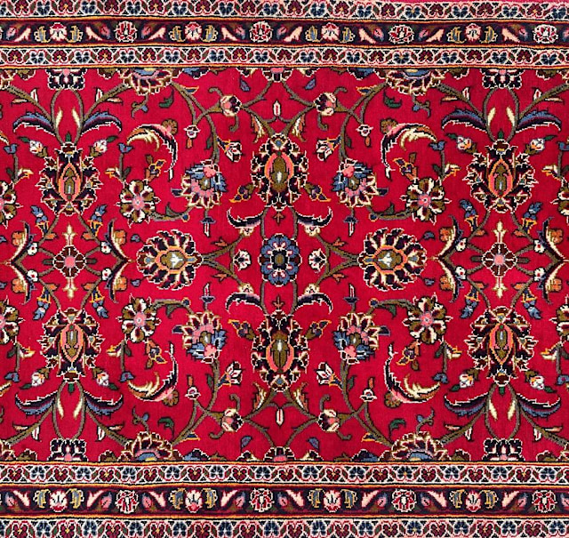 Fine 4m long pure wool handmade Persian Kashan hall runner rug Rugs