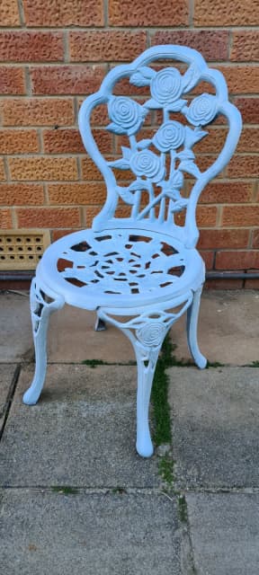 CLASSIC VINTAGE CAST IRON (HEAVY DESIGN) OUTDOOR GARDEN PATIO CHAIR ...