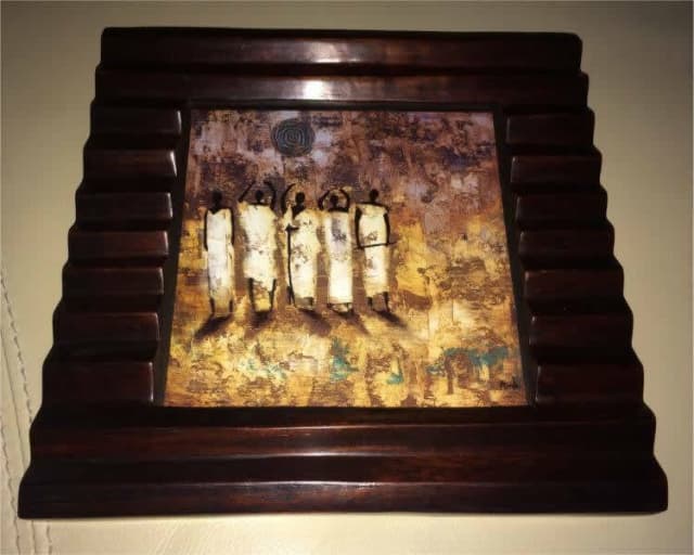 Aboriginal Art Craftmanship Jarrah Wooden Picture Frame NEW Art