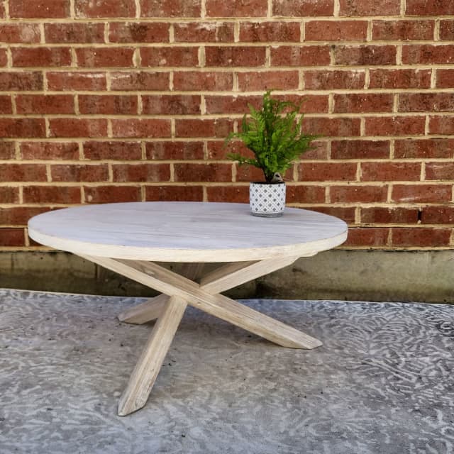 ‘Ocean Grove’ Trestle Round Coffee Table (Brand New) Coffee Tables