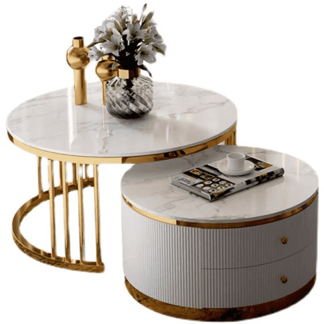 NESTING COFFEE TABLE WITH DRAWERS WHITE OR BLACK NEW Coffee Tables