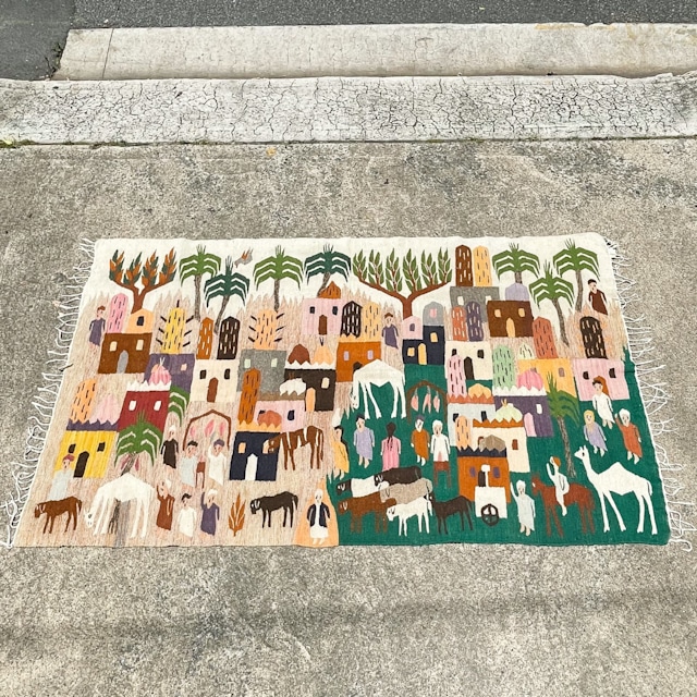 Mid Century Egyptian Tribal Handmade Wool Rug Rugs & Carpets