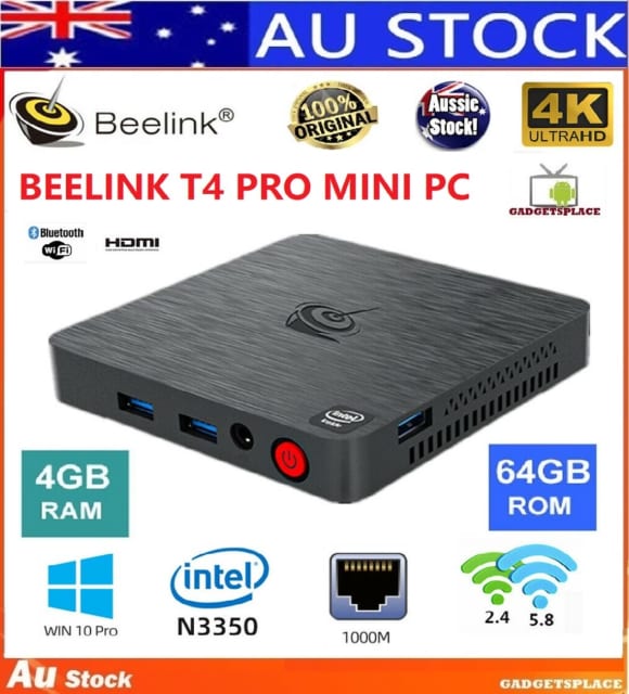 Beelink T4 Pro Mini PC Intel Celeron N3350 1.10GHz 4GB Ram 64GB eMMC Win10  Used