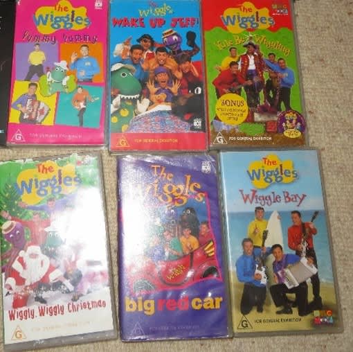 6 Wiggles Video cassettes including Big Red Car and Wake up Jeff ...