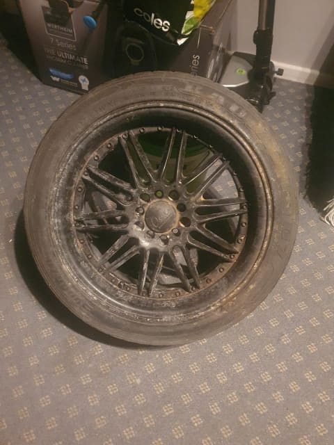 Set of 4 17 inch multi fit Mag wheels with legal tyres on them | Wheels ...