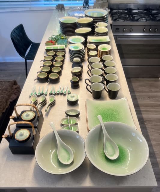 NEW Handmade Ceramic 10 Person Dinner Set Dinnerware