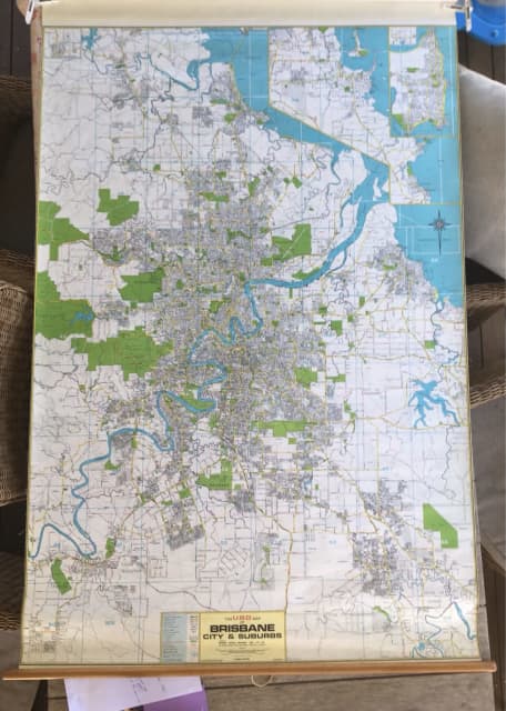 UBD Wall Map of Brisbane | Other Antiques, Art & Collectables | Gumtree ...