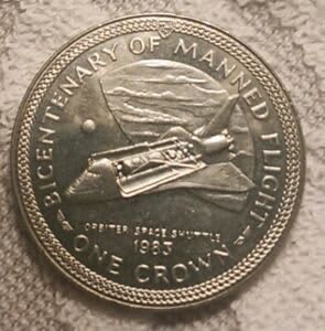 1983 Isle of Man. Bicentenary of Manned Flight (Shuttle) Crown - Unc ...