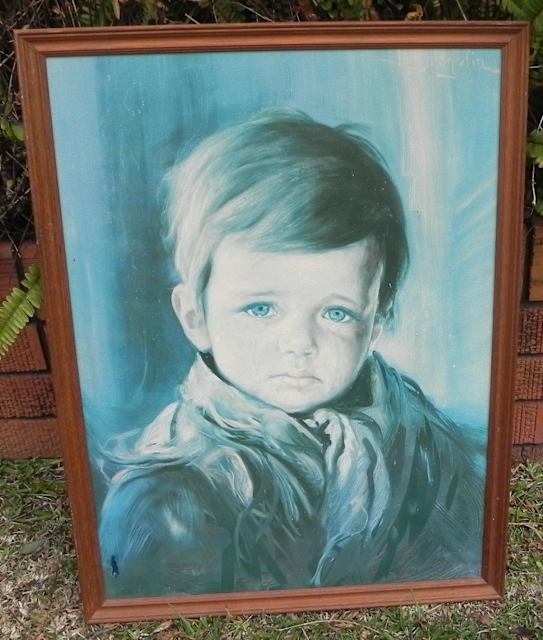 Vintage Large Framed Print Crying Boy c1960s Picture Frames Gumtree Australia Port Macquarie
