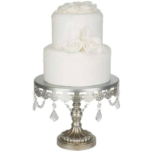 Antique Crystal Collection Cake Stands in Antique Silver