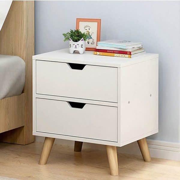 Storage Cabinet Bedside Tables With Drawers White Wood | Bedside Tables ...