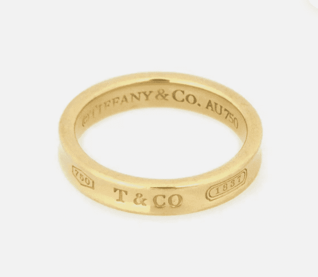 TIFFANY & Co. 1837 Narrow Ring Yellow Gold Women's Jewellery in