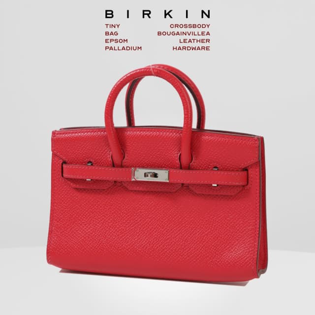 Hermes Birkin Micro 15 Crossbody Epsom Leather in Bougainvillea PHW