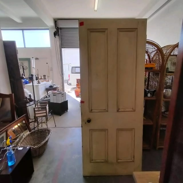 Vintage timber two panel up two panel down door 203cm X 81cm