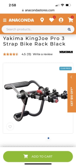 Car Bike Rack Yakima Kingjoe Pro 3 Trunk Mount | Bicycle Parts