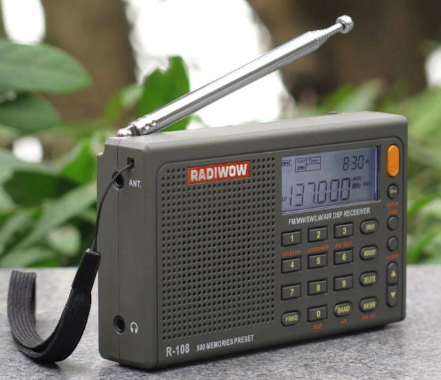 RADIWOW R108 Portable AM/FM/LW/SW/AIR Band Radio Receiver Radios