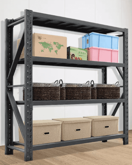 Shelving Garage Warehouse Steel Storage Bench 2M Matte Black