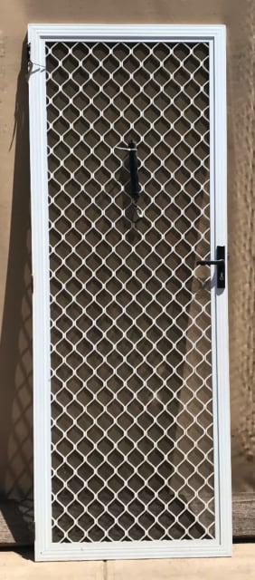 White Security Screen Door - 2200mm High x 820mm Wide - Building ...