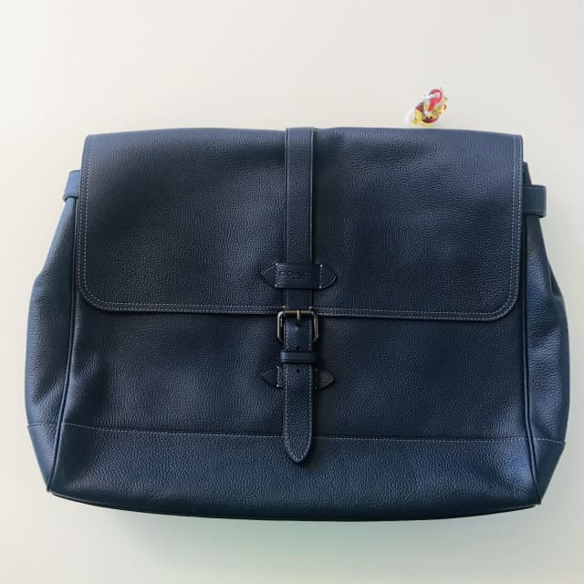 Coach Hudson Messenger in Midnight Blue Natural Pebble Leather Bags