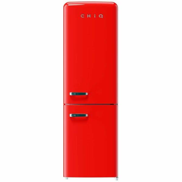 CHiQ 231L Retro Bottom Mount Fridge Freezer (Red) Model CRBM228NR