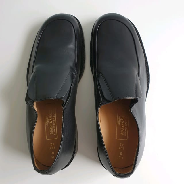 Vintage 90's black leather slip on shoes | Men's Shoes | Gumtree ...