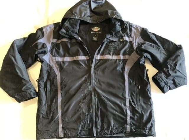 Harley Davidson Men's Winged Waterproof Black Jacket size 2 XL ...