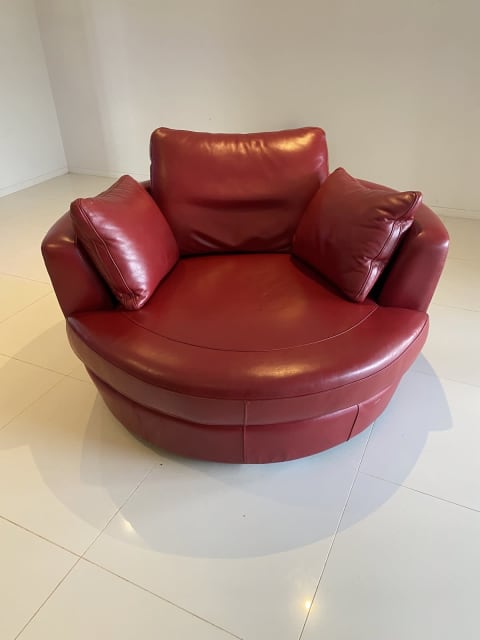 red plush chair